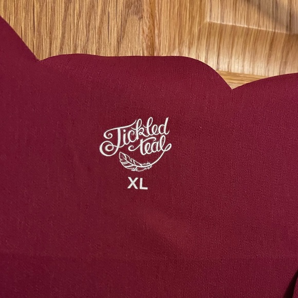 Tickled Teal Scallop Trim Dress - size XL - Picture 2 of 4